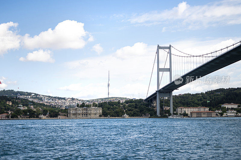 Bosphorus Bridge from beautiful city is İstanbul to sunny day, Turkey